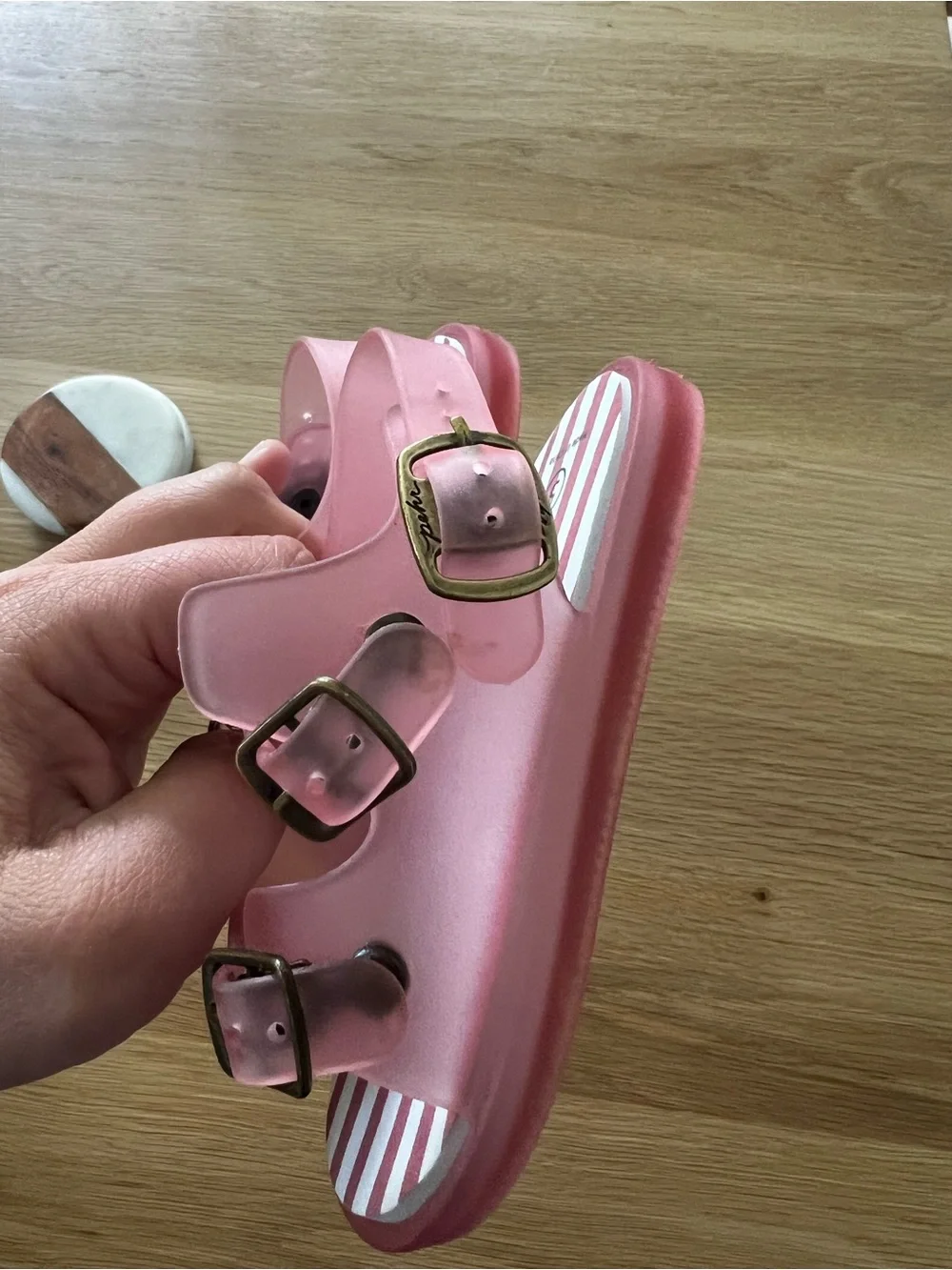 NWOT Pehr Pink Jelly sandals- Size 5